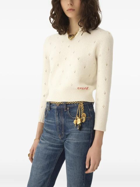 Chloé Pointelle embroidered sweater - Neutrals - zdjęcie produktu nr 2