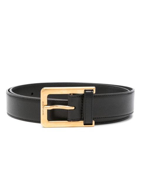 Saint Laurent leather-loop belt - Black