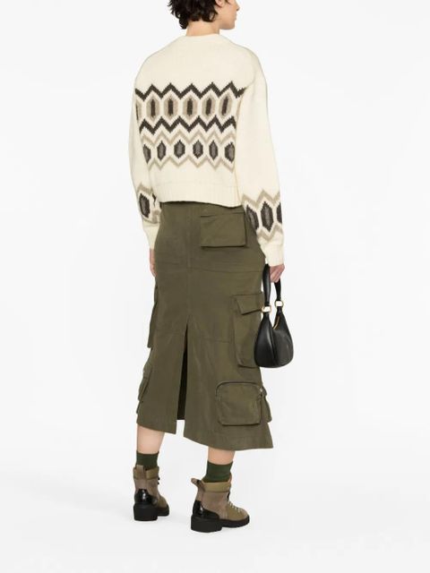 GANNI intarsia-knit wool jumper - Neutrals