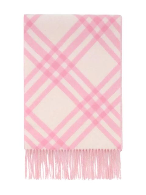 Burberry checked fringed scarf - Pink - zdjęcie produktu nr 2