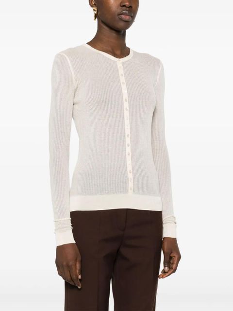 LEMAIRE long-sleeve ribbed top - Neutrals
