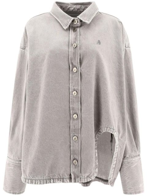 The Attico cut-out detail asymmetric collar shirt - Grey - zdjęcie produktu nr 1