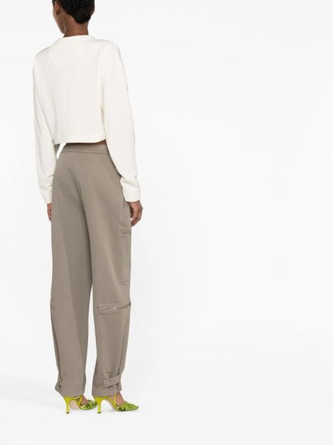 FENDI zip-detail straight-leg trousers - Green