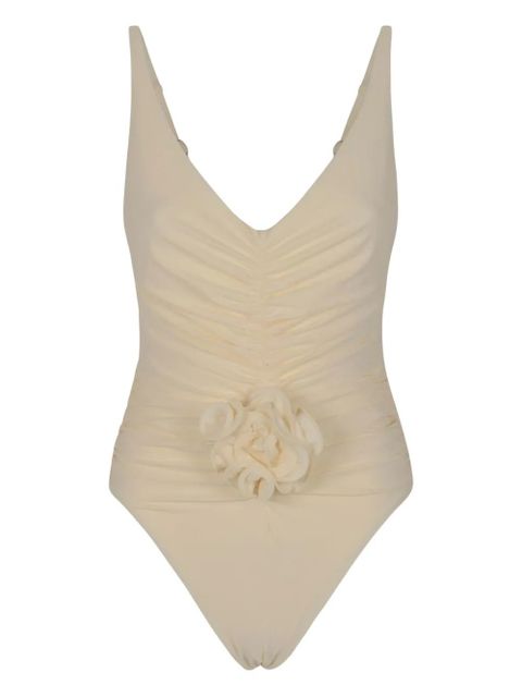 Magda Butrym floral-appliqué swimsuit - Neutrals - zdjęcie produktu nr 1