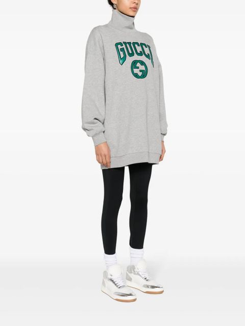 Gucci logo-patch cotton sweatshirt - Grey