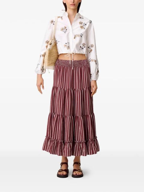 Claudie Pierlot floral drawstring shirt - White - zdjęcie produktu nr 2