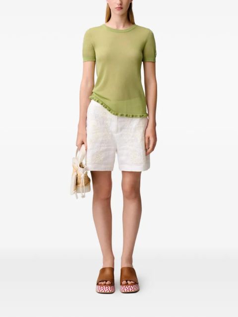 Claudie Pierlot ruffled-hem short-sleeve T-shirt - Green - zdjęcie produktu nr 2