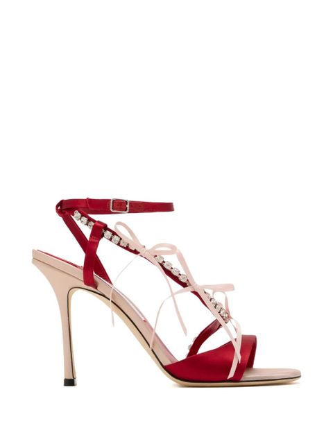 Jimmy Choo Lula crystal ribbon heeled sandals - Red - zdjęcie produktu nr 1