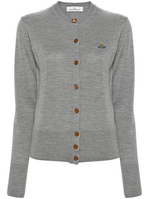 Vivienne Westwood Orb logo-embroidered wool cardigan - Grey - zdjęcie produktu nr 1