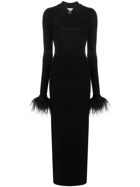 MANURÍ Cindy square-neck long dress - Black - zdjęcie produktu nr 1
