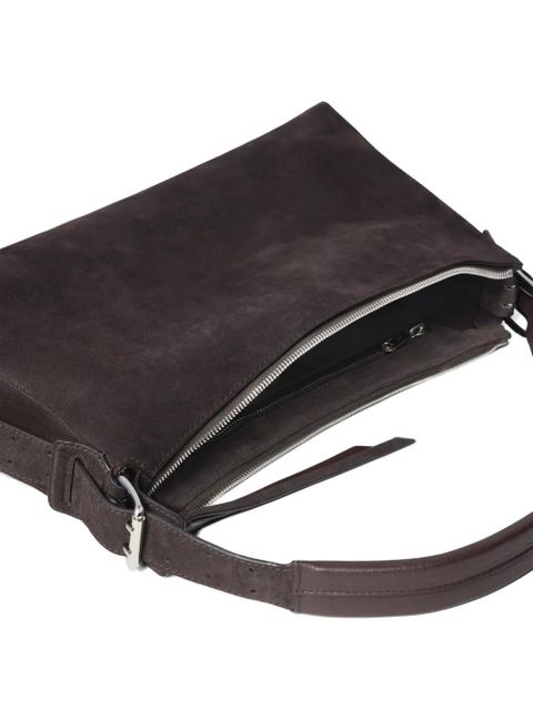 LEMAIRE Belted suede shoulder bag - Brown