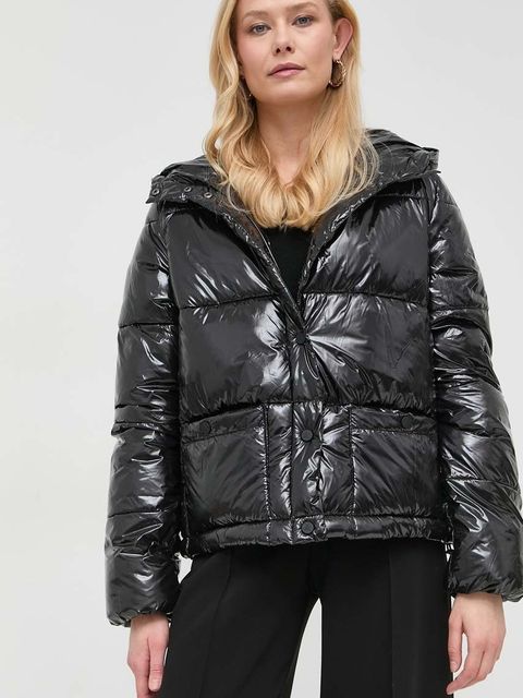 Twinset kurtka damska kolor czarny zimowa