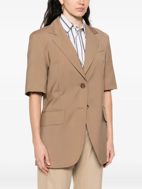 Max Mara OTTUSO short-sleeve notched-lapel blazer - Brown