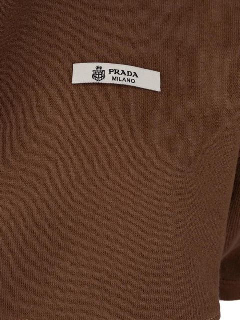 Prada panelled short-sleeve shirt - Brown