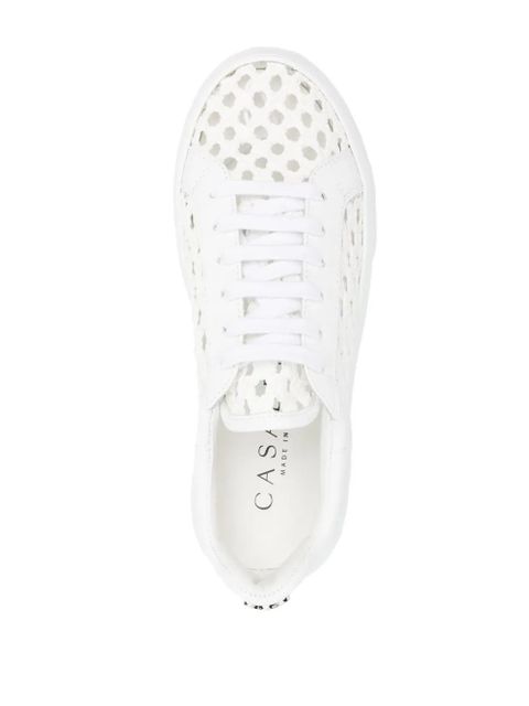 Casadei cut-out low-top leather sneakers - White