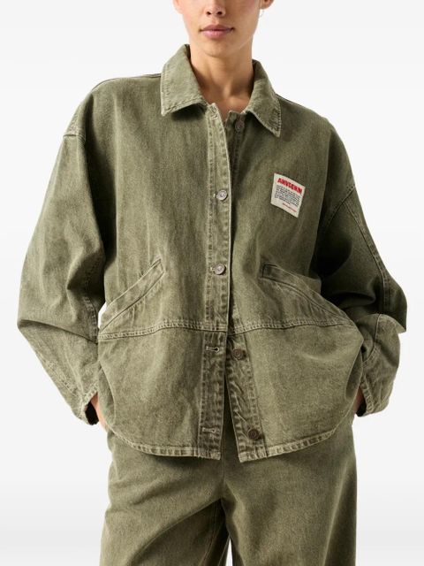 American Vintage Uzatown long-sleeve denim jacket - Green