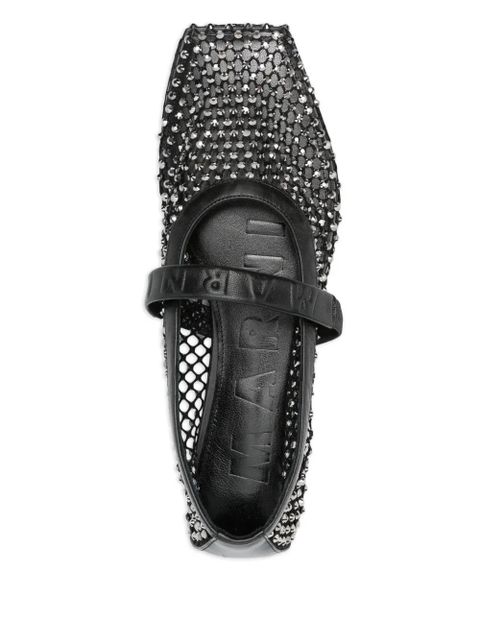 Marni crystal-embellished ballet flats - Black - zdjęcie produktu nr 2
