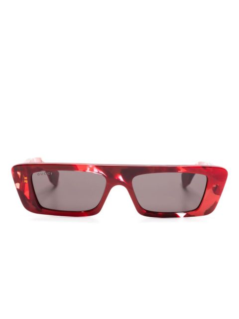 Gucci Eyewear rectangle-frame sunglasses - Red - zdjęcie produktu nr 1