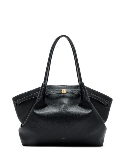 JW Pei large Hana grained contrast-stitch tote bag - Black - zdjęcie produktu nr 1