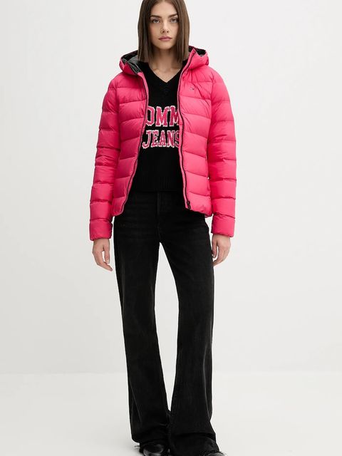 Tommy Jeans kurtka puchowa kolor czerwony zimowa DW0DW21617