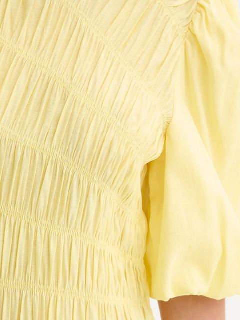 Never Fully Dressed sukienka Nara kolor żółty maxi rozkloszowana NFDDR3014