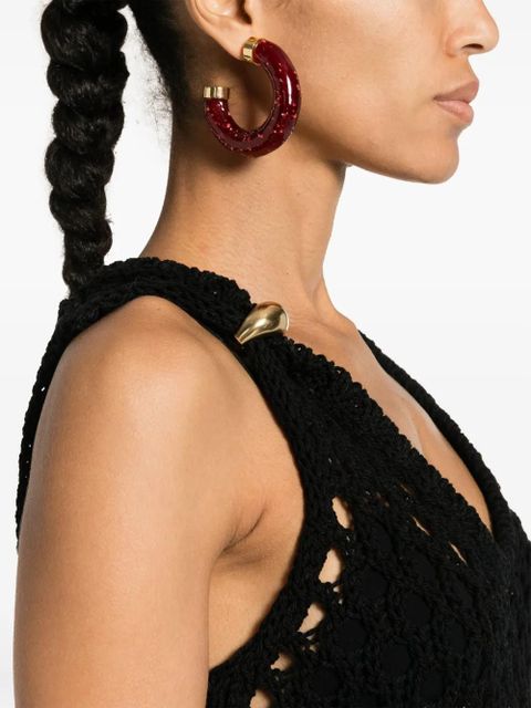 Blumarine crochet cotton long dress - Black - zdjęcie produktu nr 2