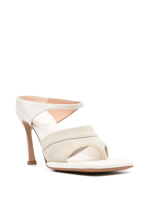 Sportmax 100mm thong-strap leather sandals - White - zdjęcie produktu nr 2