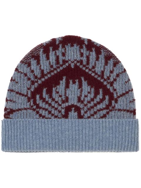 ETRO intarsia-knit wool beanie - Blue - zdjęcie produktu nr 1