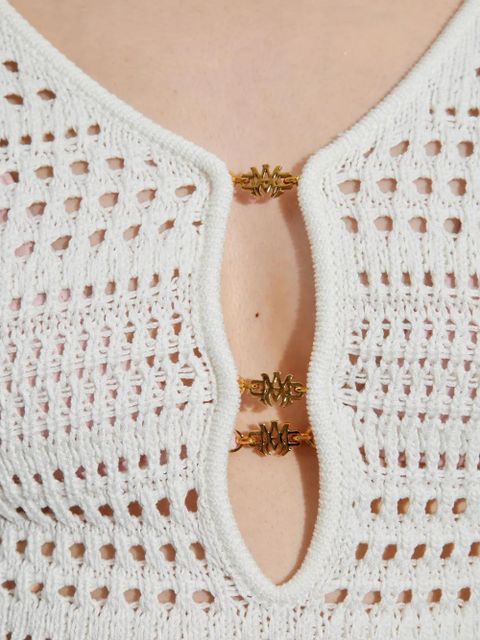 AMIRI open-knit long-sleeve dress - White