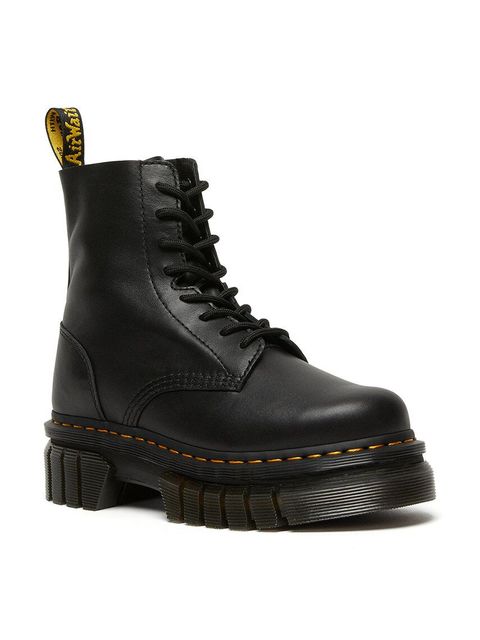 Dr. Martens Workery Audrick 8-Eye Boot damskie kolor czarny na płaskim obcasie DM27149001