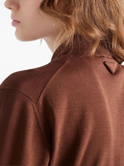 Prada polo-neck ribbed-knit sweater - Brown