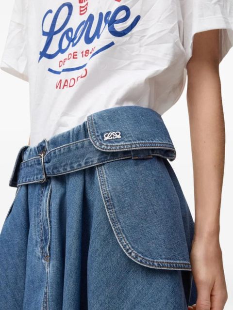 LOEWE belted cargo mini skirt - Blue