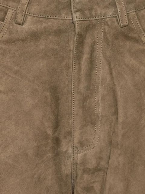 ROTATE BIRGER CHRISTENSEN straight suede trousers - Brown