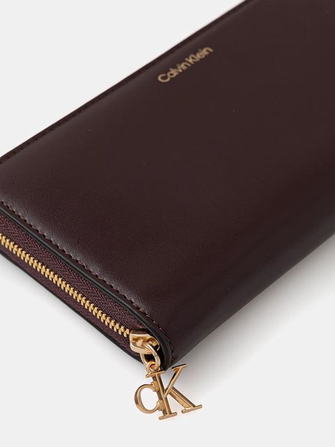 Calvin Klein portfel skórzany damski kolor bordowy LV04F1093G