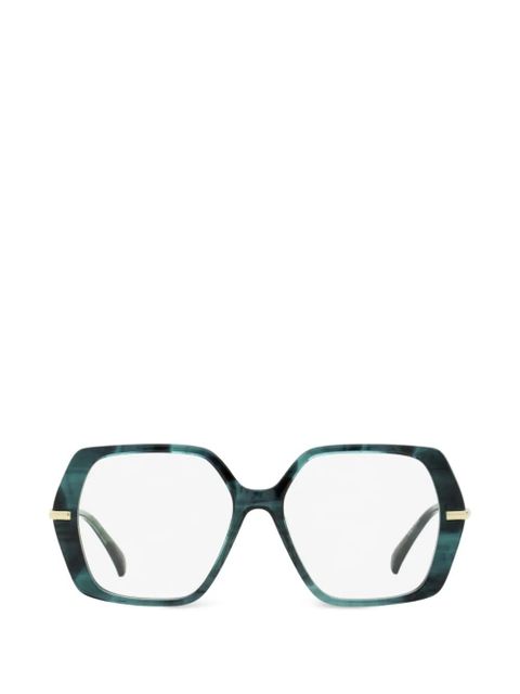 Max Mara Eyewear geometric metal optical frames - Green - zdjęcie produktu nr 1