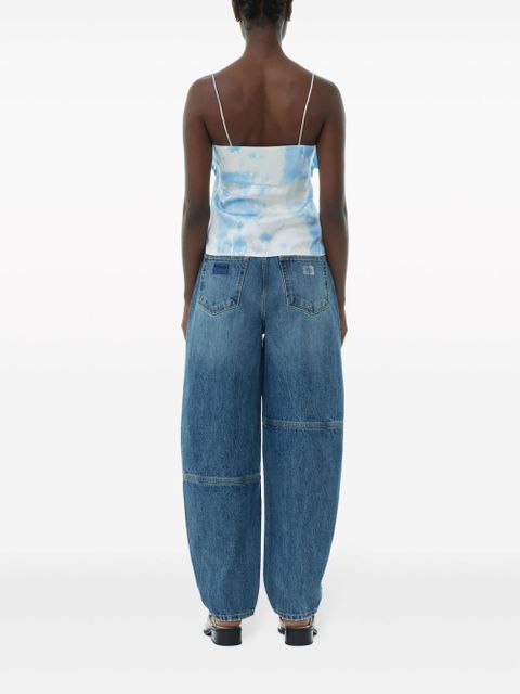 GANNI tie-dye satin top - Blue