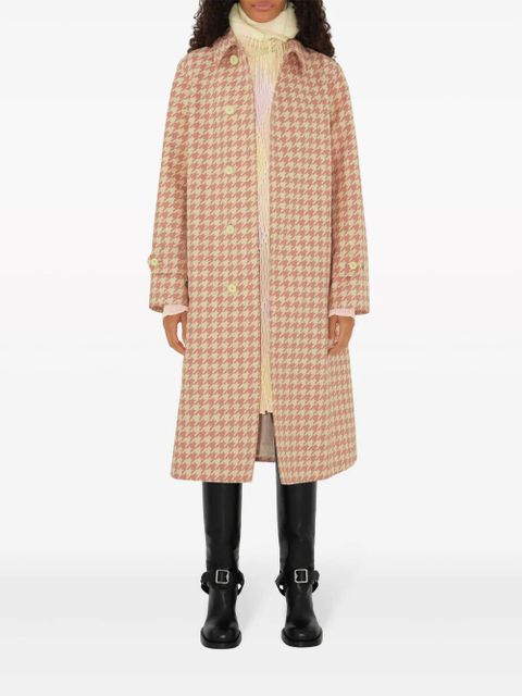 Burberry check-pattern long coat - Pink - zdjęcie produktu nr 2