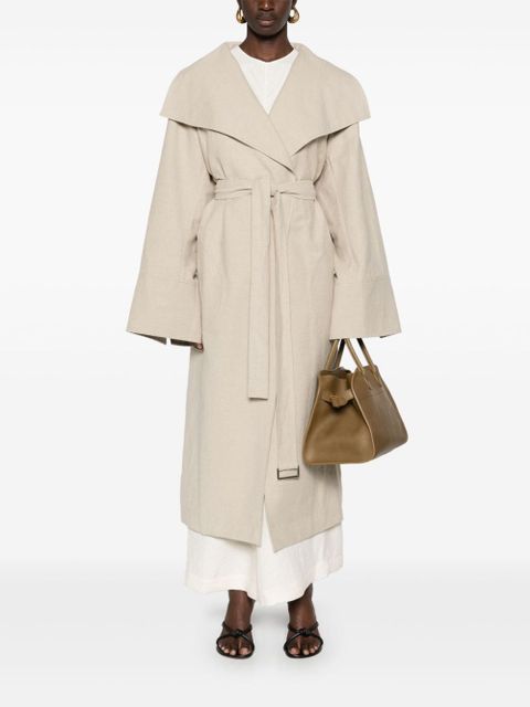 TOTEME Signature linen-blend midi coat - Neutrals