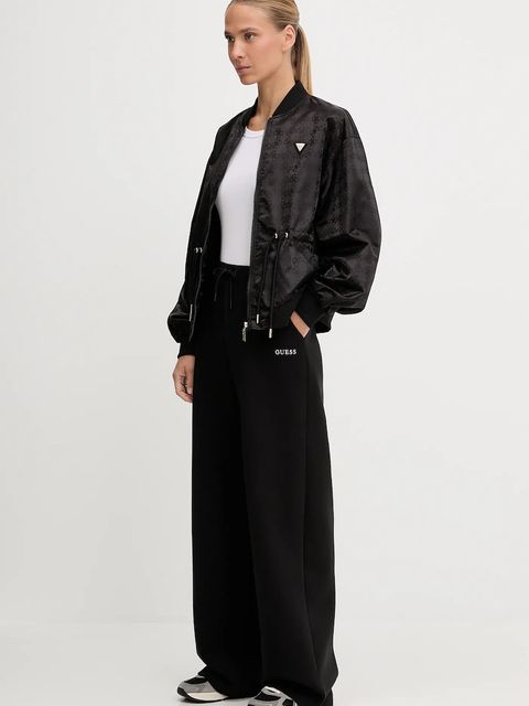 Guess kurtka bomber AOP kolor czarny przejściowa oversize V5YL11 WHFU0 - zdjęcie produktu nr 2