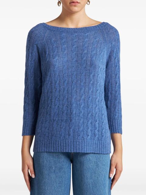 ETRO three-quarter cashmere jumper - Blue
