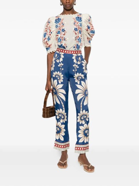 FARM Rio Luna floral trousers - Blue - zdjęcie produktu nr 2