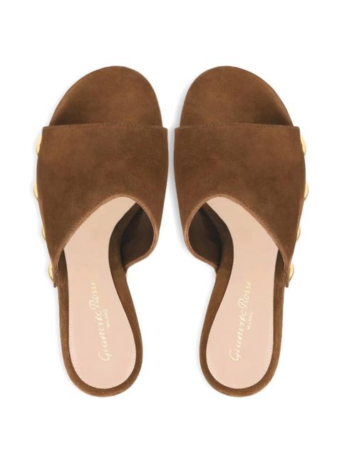 Gianvito Rossi studded platform sandals - Brown