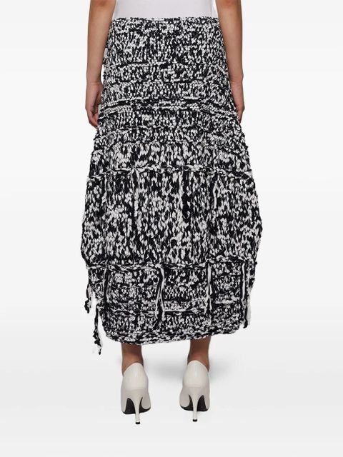 KHAITE Inna drawstring tiered skirt - Blue