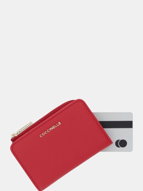 Coccinelle portfel skórzany damski kolor czerwony E2 MW5 17 01 01