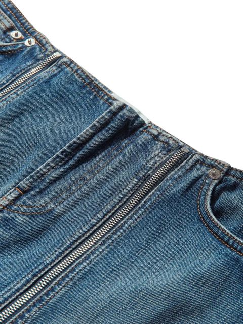 Jean Paul Gaultier two-zip detail denim mini skirt - Blue