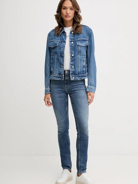 Tommy Hilfiger kurtka jeansowa kolor niebieski przejściowa WW0WW46485 - zdjęcie produktu nr 2