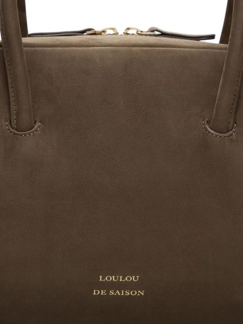 LouLou de Saison Brahms zip leather brahms bowling Bag - Brown