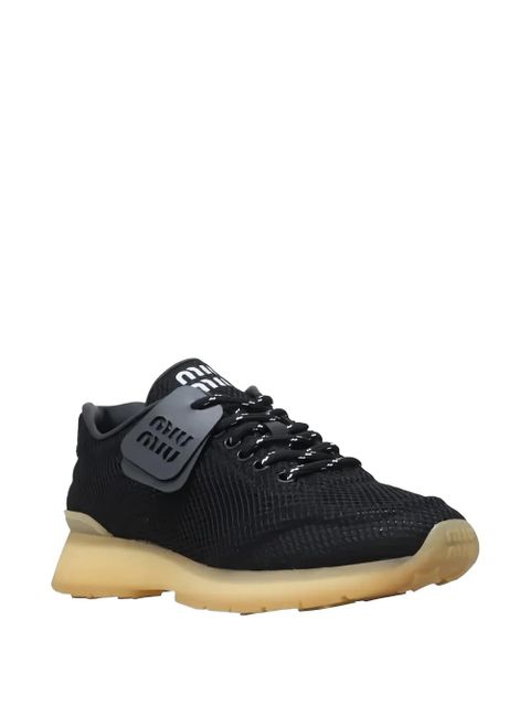 Miu Miu logo-tag sneakers - Black - zdjęcie produktu nr 2
