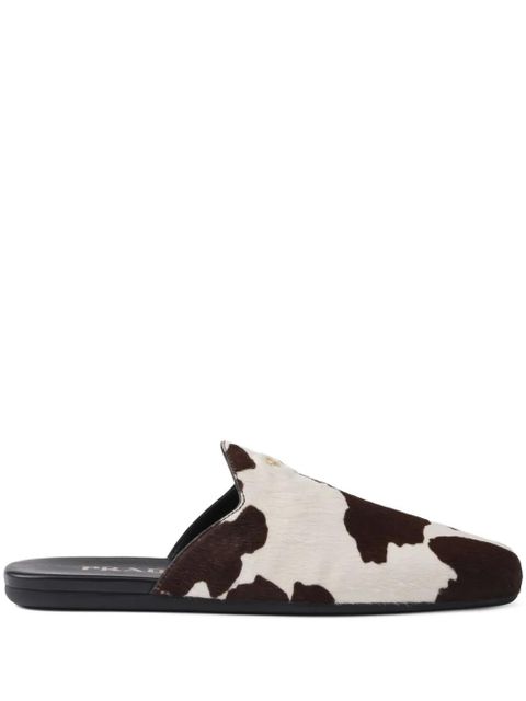 Prada cow-print slip-on mules - White - zdjęcie produktu nr 1