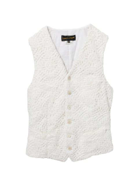 Comme Des Garçons floral-embroidered vest - White - zdjęcie produktu nr 1